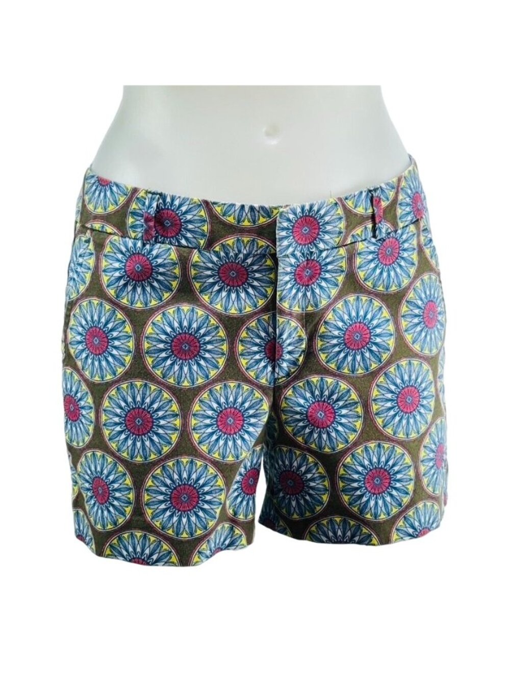 BANANA REPUBLIC Women's Shorts Hampton Fit Multicolor Geometric Pattern Size 6